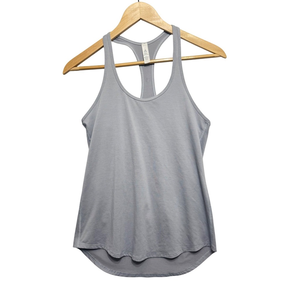 Lululemon Light Blue Racerback Curved Hem Tank Top Athleisure Sz 2‎
